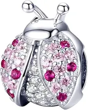 [DOYIS] Ladybug Charm fit for Pandora Charm Bracelet 925 Sterling Silver Animal Cubic Zironia Charm Bead for Women Girls