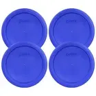 Pyrex 7201-PC 6" Cobalt Blue 4 Pack Plastic Cover Lid New for 4 Cup Glass Bowl