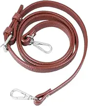 [HOODANCOS] Adjustable PU Shoulder Bag Strap Versatile Replacement Accessory for Crossbody Messenger Travel and Gym Bags Stylish Coffee Color with Silver Buckle