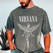 Vintage Nirvana In Utero Tour Grunge Kurt Cobain Angelic T-Shirt S-5XL
