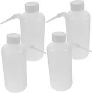 4Pcs Safety Wash Bottles Squeeze Plastic Containers with Bend Leakproof and Portable for Easy Extrusion for Lab Home Use
