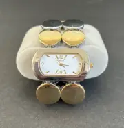 New Ashley ladies gold and silver tone watch with Silver circles Gold circles