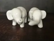 White Elephant Ceramic Salt and Pepper Shakers by American Atelier NEW