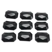 100 Black Flatback Acrylic Rectangle Sewing Rhinestone Button 13X18mm Sew on Gem