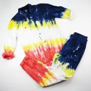Hustle gang mens 2P SET button up size large shirt & pants SIze 34 multicolor
