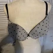 NWT Victoria Secret Lined Demi Bra 38 DD Black/white