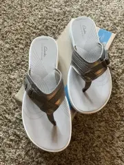 Clarks Cloud Steppers Sandals 10 Breeze Sea Pewter New In Box