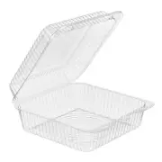 Inline 102 oz Square Clamshell Take out Container 7.6 x 7.6 x 3.4 | 200/Case