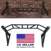 48" Pull Up Bar Wall Mount Multi function Chin up Home Gym Cable Pulley System