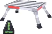 RV Step Stool, Adjustable Height Aluminum Folding Platform Step and Ladder with