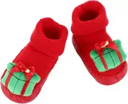 1 Pair Christmas Baby Shoes and Socks Toddler Socks Baby Soft Walking Sock Ba...