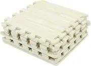 JOINPAYA Play Mat for Floor 10pcs Wood Grain Interlocking Foam Floor Tiles Toddler Safe