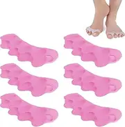 Toe Separators [3 Pair], Toe Stretcher for Overlapping Toes to Relax Toes,Silicone Toe Straighteners for Hallux Valgus,Soft Gel Toe Spacers for Correct Bunions (Pink)