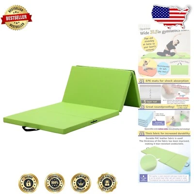 Portable 4-Fold Folding Gymnastics Mat 71"x31"x2" - Ideal for Training & Yoga