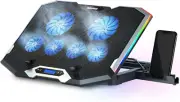 C11 Laptop Cooling Pad RGB Gaming Notebook Cooler, Laptop Fan Stand Adjustable H