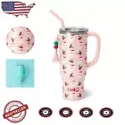 Cup Holder Friendly 30 oz Holly Jolly Tumbler with Flexi Straw - Insulated Mug