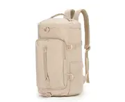 Tosca Barrel Large Nylon Weekend Travel Heavy Duty Hiking Backpack/Tote Beige