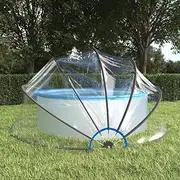 500x250 cm UPF 30 PVC Pool Dome Cover for Above Ground & Built-in Pools - Weather Protection Winter Pool Cover with Fibreglass Construction, Transparent Shelter for 24 ft Round Pools