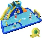 Inflatable Water Slide Outdoor Kids Water Park w/Climbing Wall & Soccer Zone