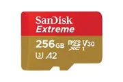 SanDisk Extreme 256GB microSDXC Memory Card Class 10 - U3 - V30 - A2 - Read up