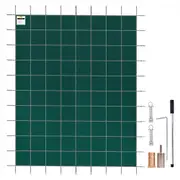 VEVOR Pool Safety Cover Fits 14x26ft Rectangle Inground Pools, Safety Pool Cover with Drainage Holes, Mesh Solid Pool Cover for Swimming Pool, Winter