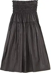 N.Natural Beauty Basic*(エヌナチュラルビューティーベーシック*) NNatural Beauty Basic 166-4220901 Women's Skirt, Shiny Tiered Skirt, Black, Black, M