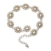 Angel Ranch Western Womens Chain Belt Conchos White Stones D140003905