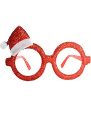 Mini Santa Hat Merry Christmas Glasses