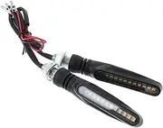 Motorcycle Indicators Flowing Turn Signal Lights 2pcs Plug&Play Motorcycle LED Blinkers - 12V Sequential Turn Signals with Auto-Cancel & Anti-Glare Design