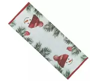 St Nicholas Square Christmas Snowman Red Cardinal Bird Tapestry Table Runner