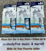 3 Glade Sense & Spray Automatic Freshener Refill Clean Linen 0.43 Oz - Sealed D