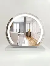 Hollywood Make Up Mirror with Led Lights Lighted Up Table Vanity Mirror Bedroom Dresser Big Standing Mirror (40cm,Silver)