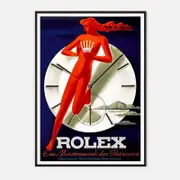 Galrie Vintage Rolex Advertising Poster - Stunning Art Deco Timepiece Print Home Decor, Black Frame, A0 84 x 119cm (33 x 47inch)