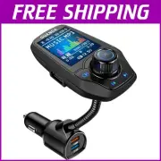 Compact Bluetooth FM Transmitter with Hands-Free Calling & Dual USB Fast Charge