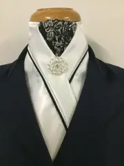 HHD White Custom Stock Tie Black & White Paisley
