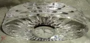 Vintage Waterford Crystal Oval Desk Clock Quartz Movement Crystal Desk Paperweig