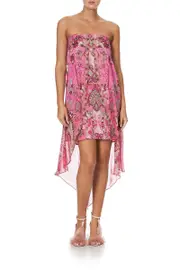 STRAPLESS OVERLAYER DRESS PALISADES PAISLEY