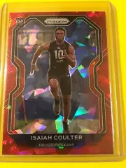 2020 Panini Prizm ISAIAH COULTER Red Cracked Ice Prizm Rookie RC #395 Texans