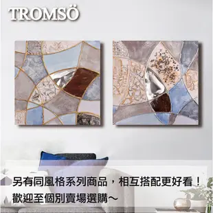 時尚無框畫抽象藝術-悠藍百合W423-60X60/ 台灣現貨手工立體油畫,裝飾畫,設計感,抽象畫,【TROMSO】