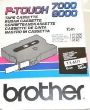 Brother P Touch 7000 / 8000 TX-M11 Black/Transparent tape - Original Genuine