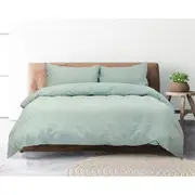 Ardor Boudoir Everly Quilt Cover w/ Pillowcase Set Eucalyptus