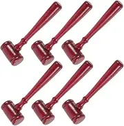 COHEALI Realistic Small Judge Gavel Toy 6 Pack Wooden Mini Gavels for Boys and Girls for Role Play Halloween School Plays Parties