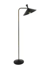 Campari 1 Light Floor Lamp in Black with Green Marble and Bronze Details