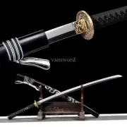 Japanese Katana Manganese Steel Brass Tsuba Sword SHINOGI ZUKURI Full Tang Sharp