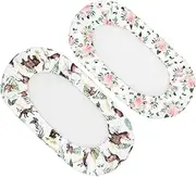 MERRYHAPY 2 Pcs Stretchy Crib Bassinet Mattress Sheets Soft Removable and Washable Creative Patterns for Boys/Girls