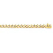 Alora 10ct Gold 2 Carats Tw Lab Grown Diamond Wave Tennis Bracelet