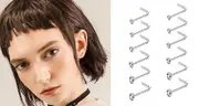 Nose Crystal Clear Stud Bar Piercing - 60pcs - 60pcs x Crystal Clear NEINZ