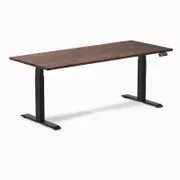 Desky Dual American Rustic Pine Softwood Sit Stand Desk 1800x750mm Matte Black Frame Leg