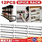 12pack Spice Jar Storage Shelf Metal Rack Holder Kitchen Storage Wall Mounted