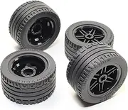LEGO 8pc Technic Black Wheel and Tire Set (Mindstorms nxt ev3 tyre) 56145 44309